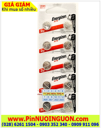 COMBO 1vỉ 10viên Pin Energizer A76 LR44 Alkaline 1.5v _Giá chỉ 65.000/ vỉ 10viên